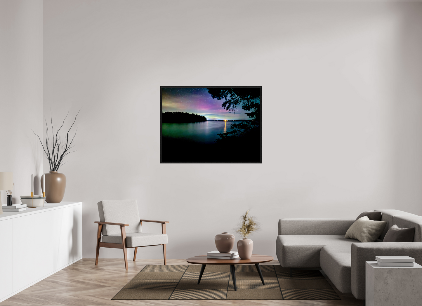 48 x 36″, Floater Frame Northern Lights