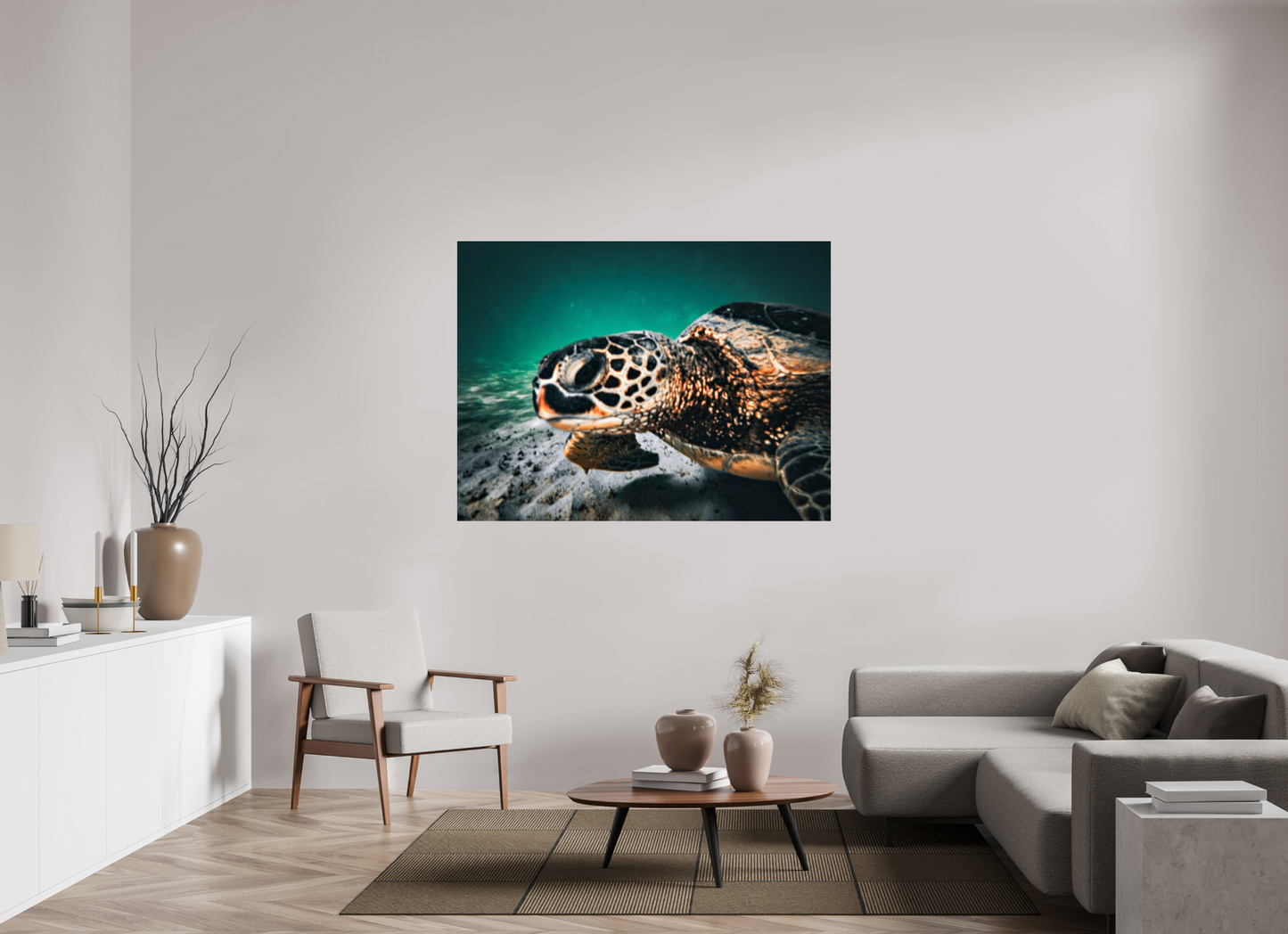 60 x 45″, Photo Print Under Acrylic Glass Hawaii Sea Turtle
