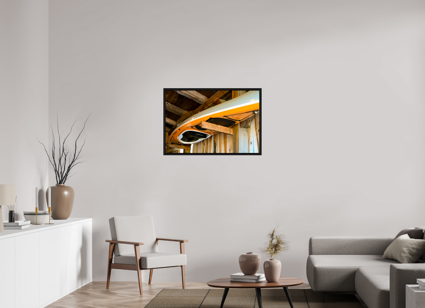 36 x 24″, Floater Frame Cabin Fever