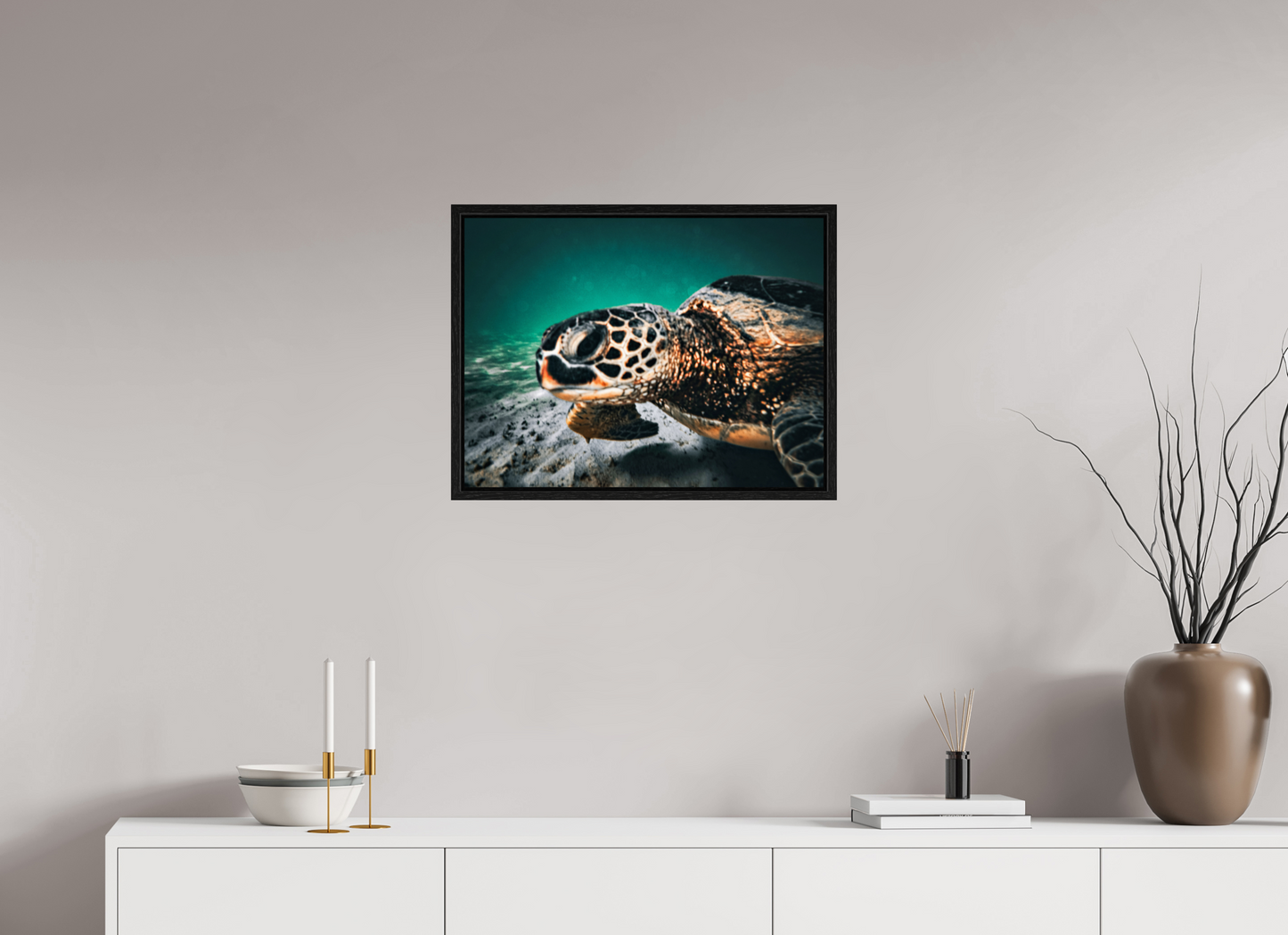 24 x 18″, Floater Frame Hawaii Sea Turtle
