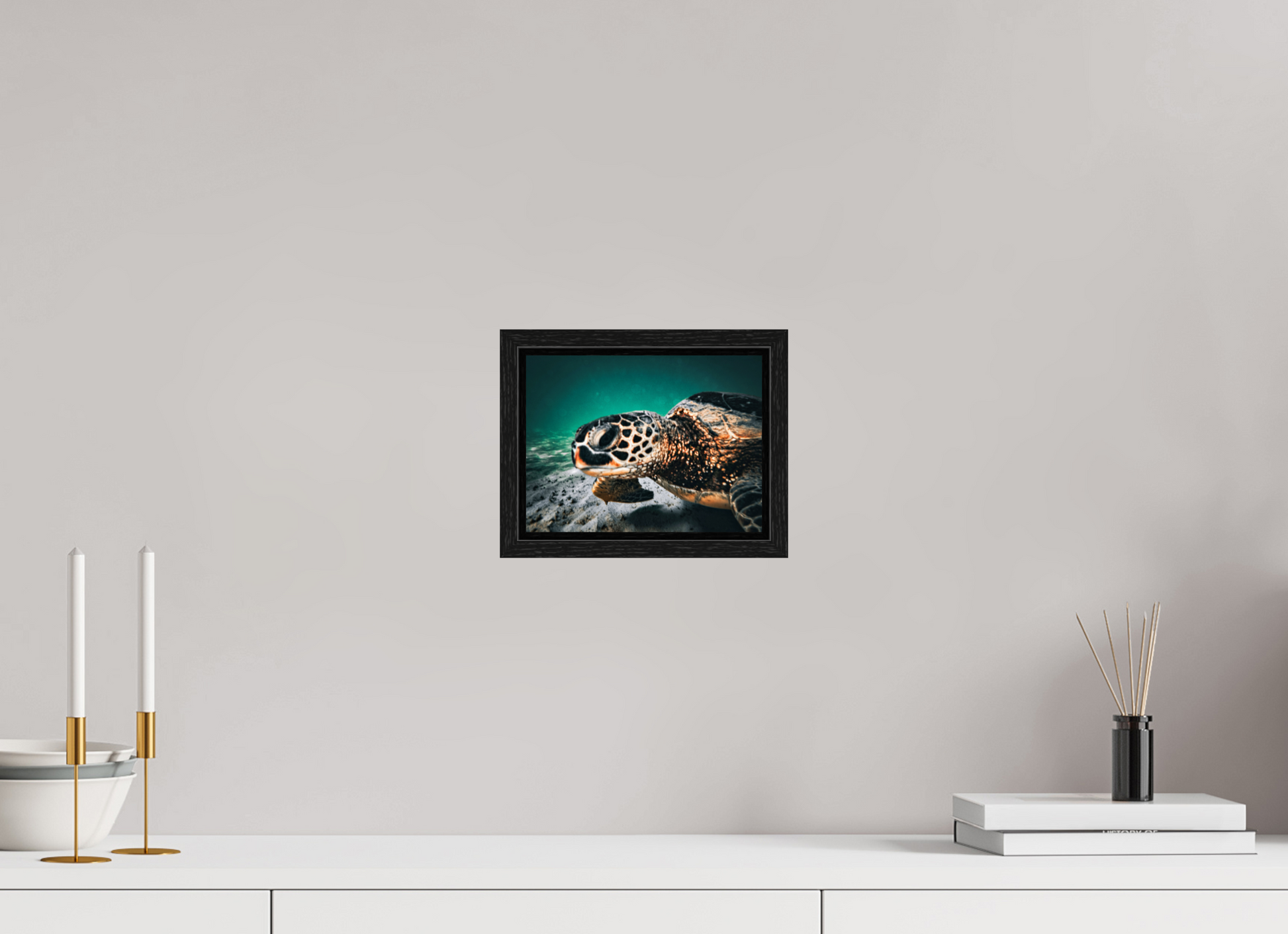 8 x 6″, Floater Frame Hawaii Sea Turtle