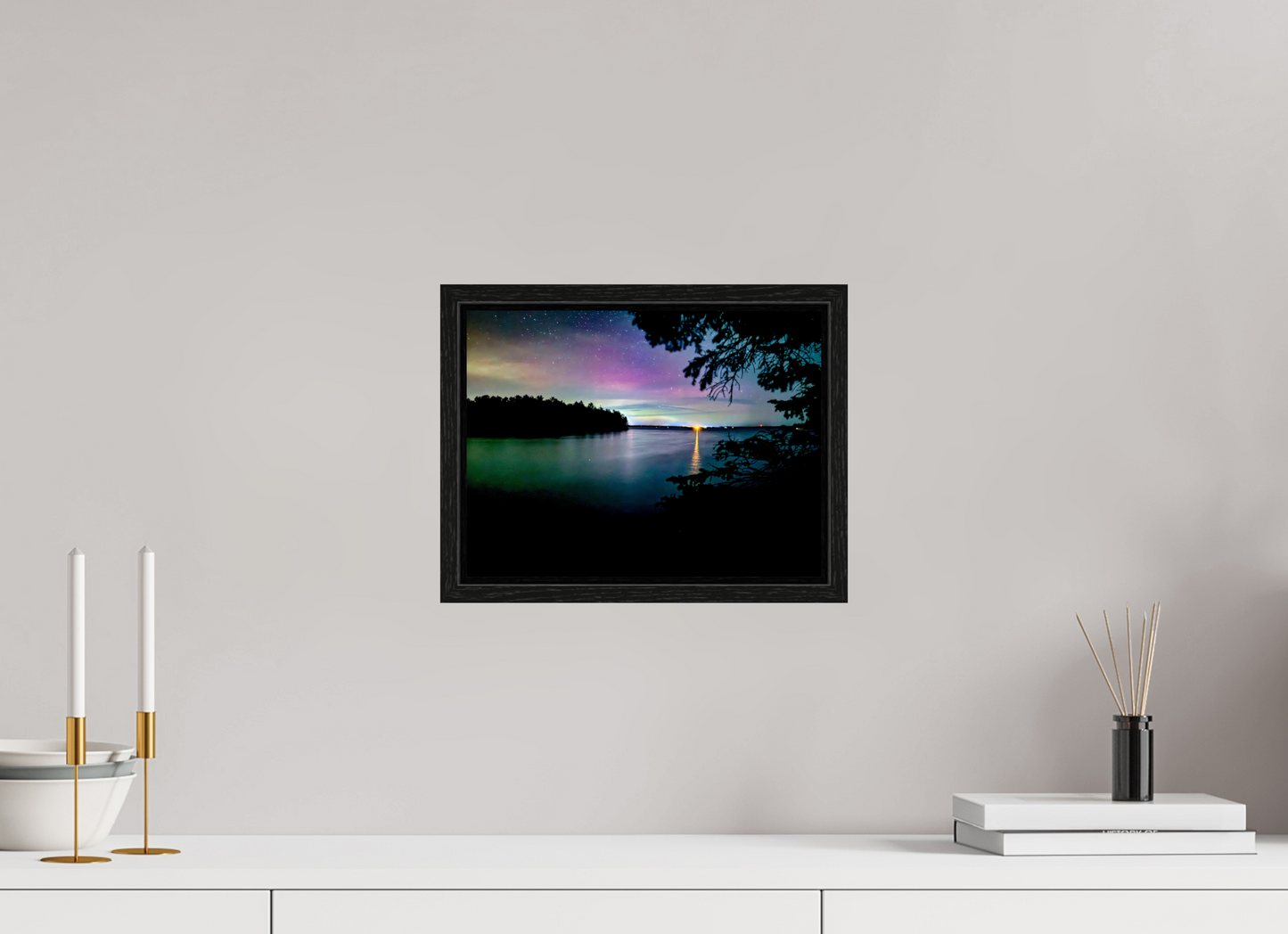 12 x 9″, Floater Frame Northern Lights
