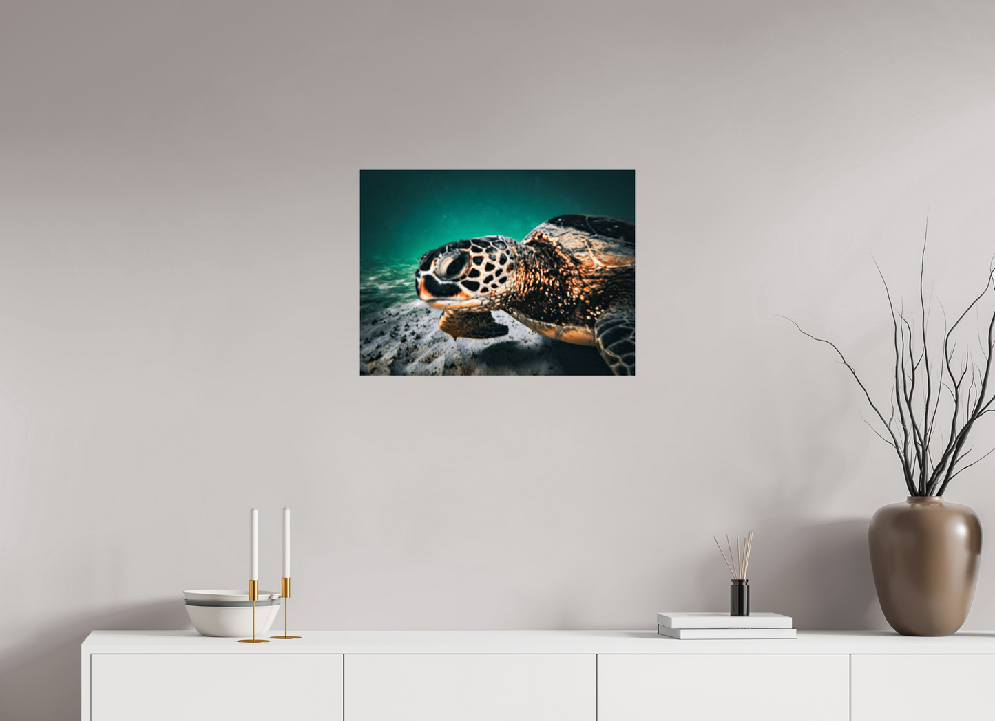 24 x 18″, Photo Print Under Acrylic Glass Hawaii Sea Turtle