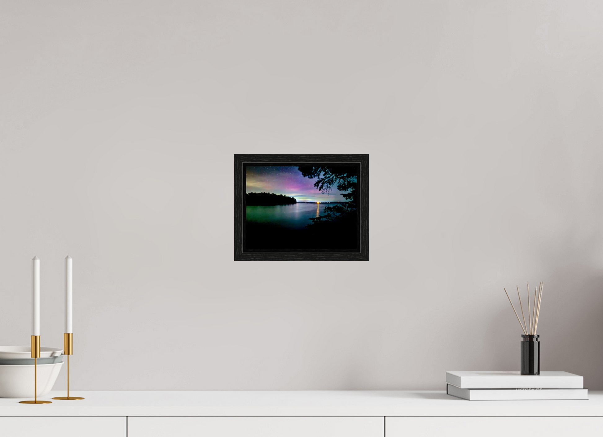 8 x 6″, Floater Frame Northern Lights