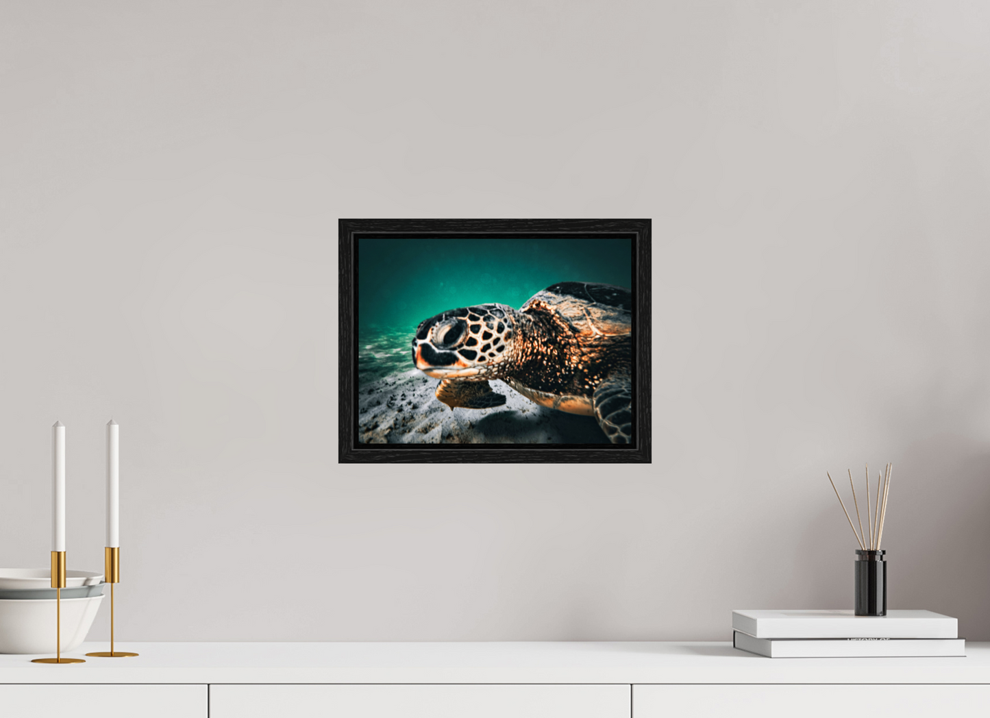 12 x 9″, Floater Frame Hawaii Sea Turtle