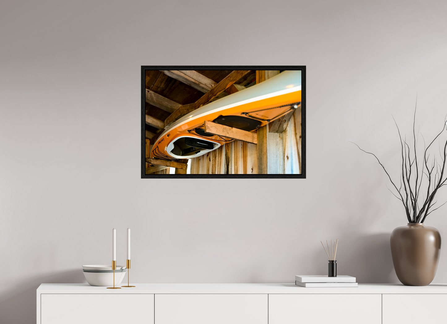 30 x 20″, Floater Frame Cabin Fever