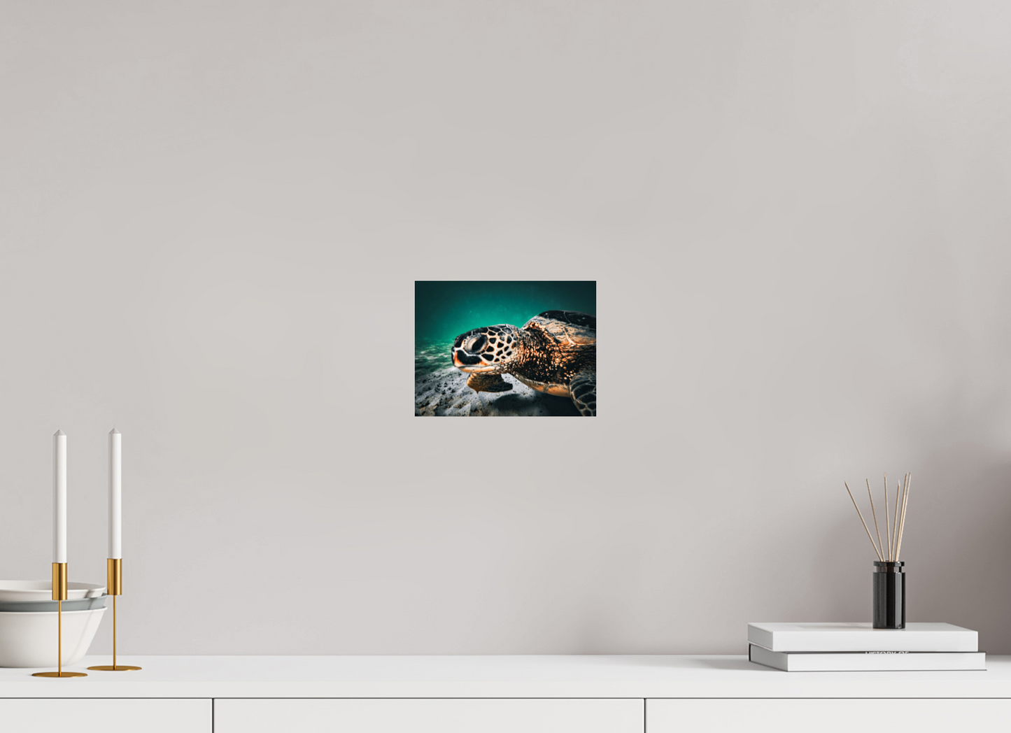 8 x 6″, Photo Print Under Acrylic Glass Hawaii Sea Turtle